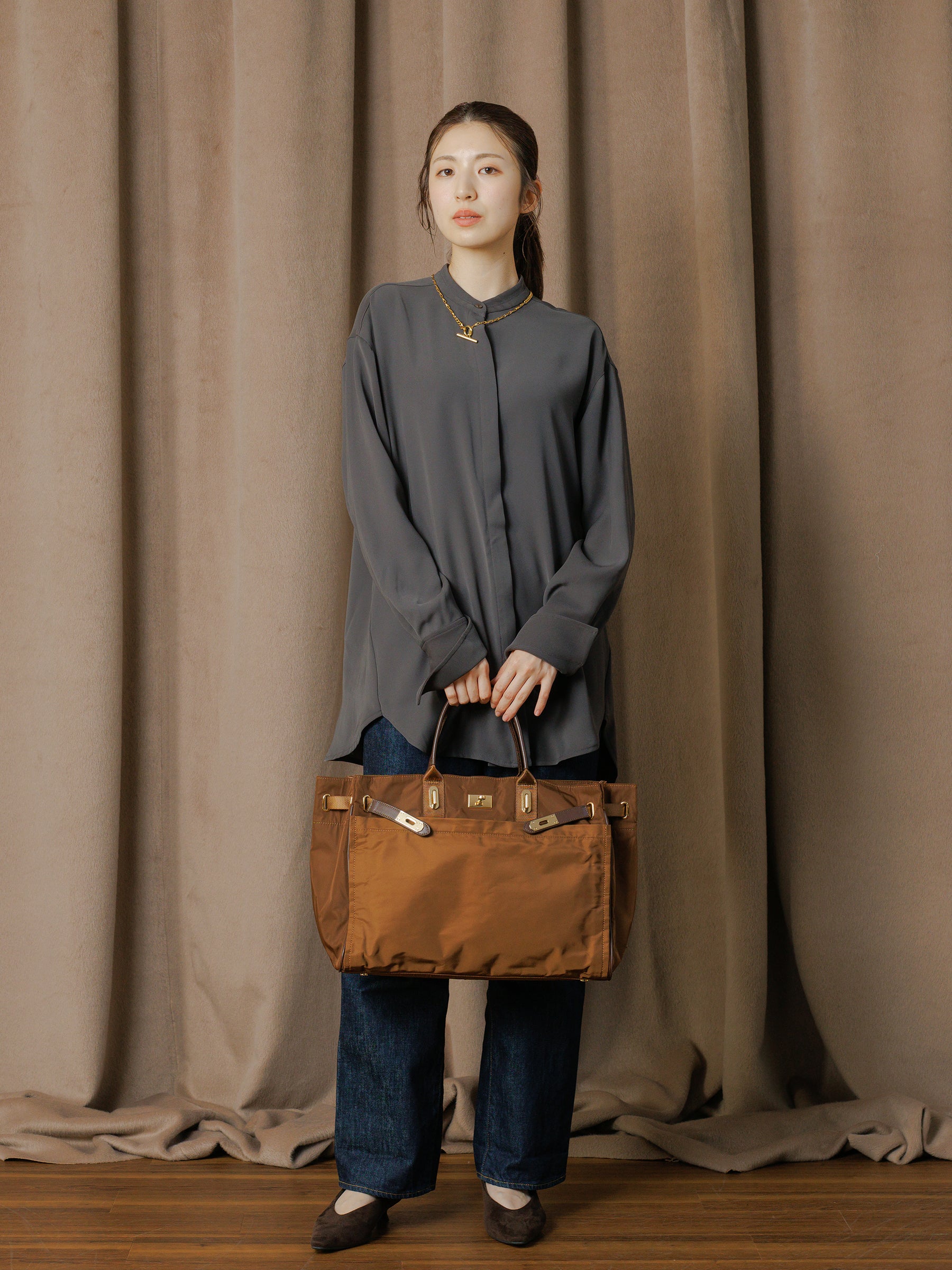 【予約販売】 PL BELTED TOTE L (Brown)