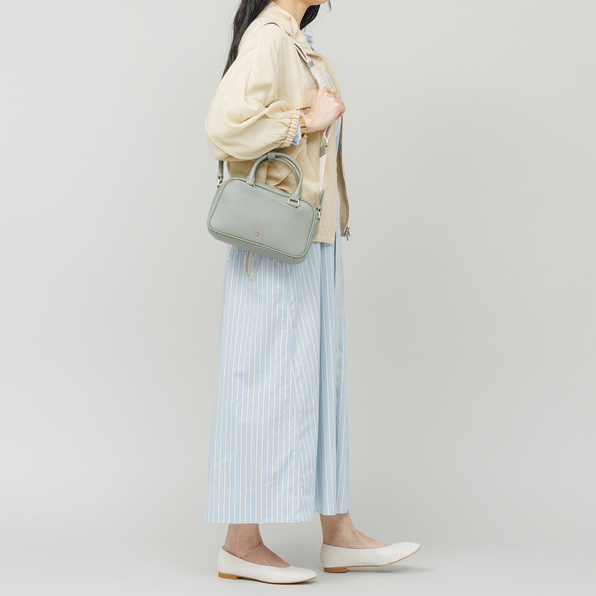 BIAS POCKET HANDBAG (Gray Green)