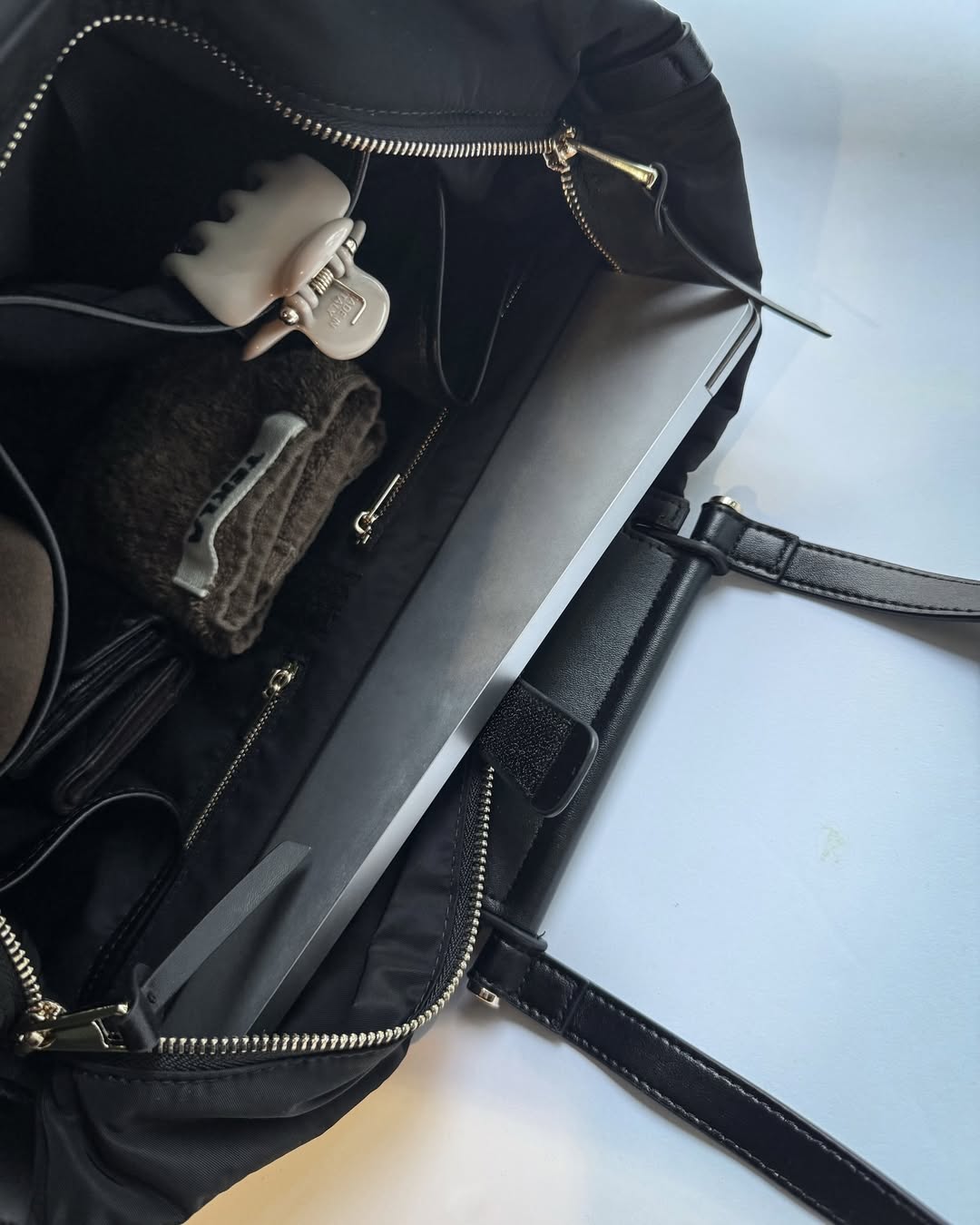 PL DOUBLE HANDLE TOTE L (Black)