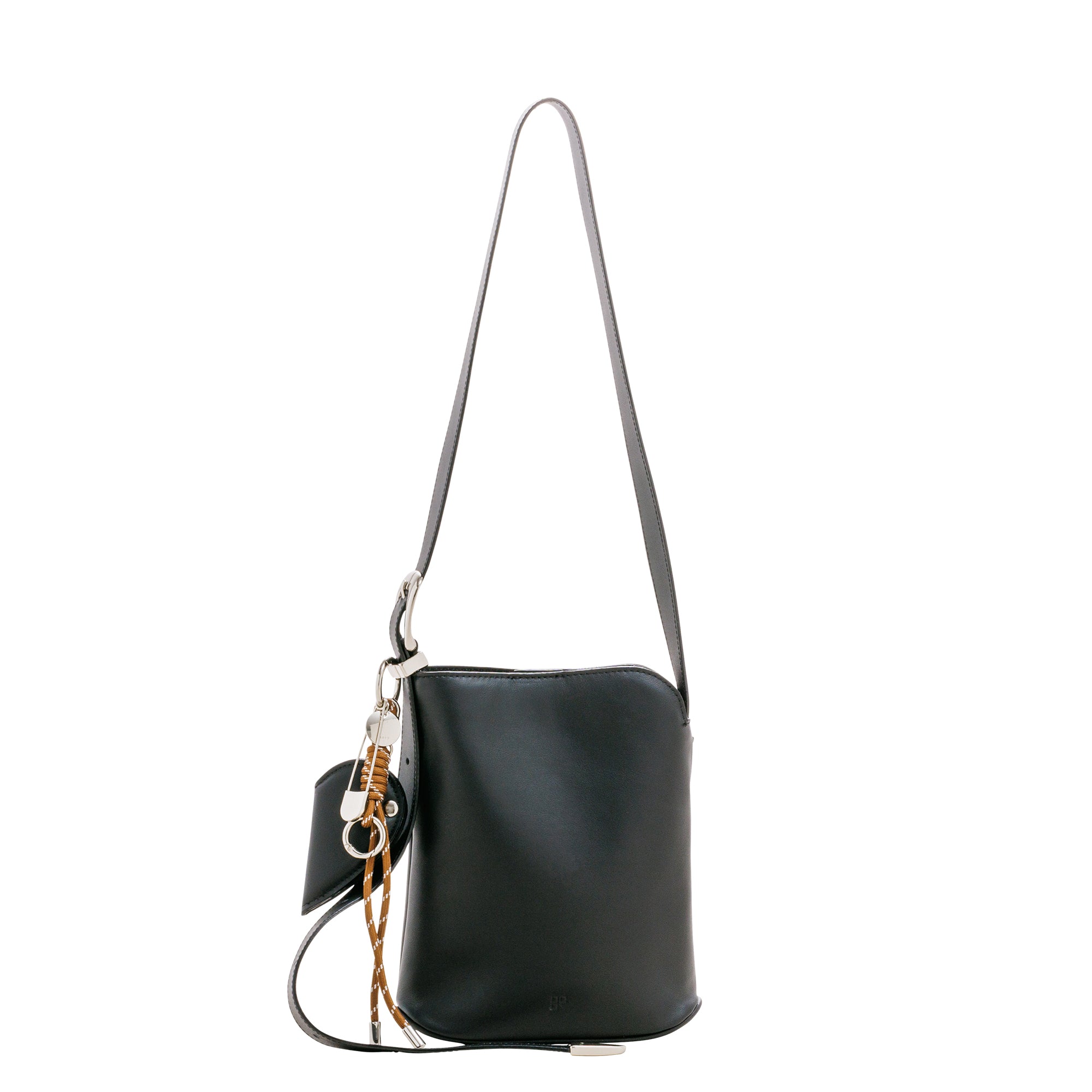 LEATHER ROUND HANDBAG (Light Beige)