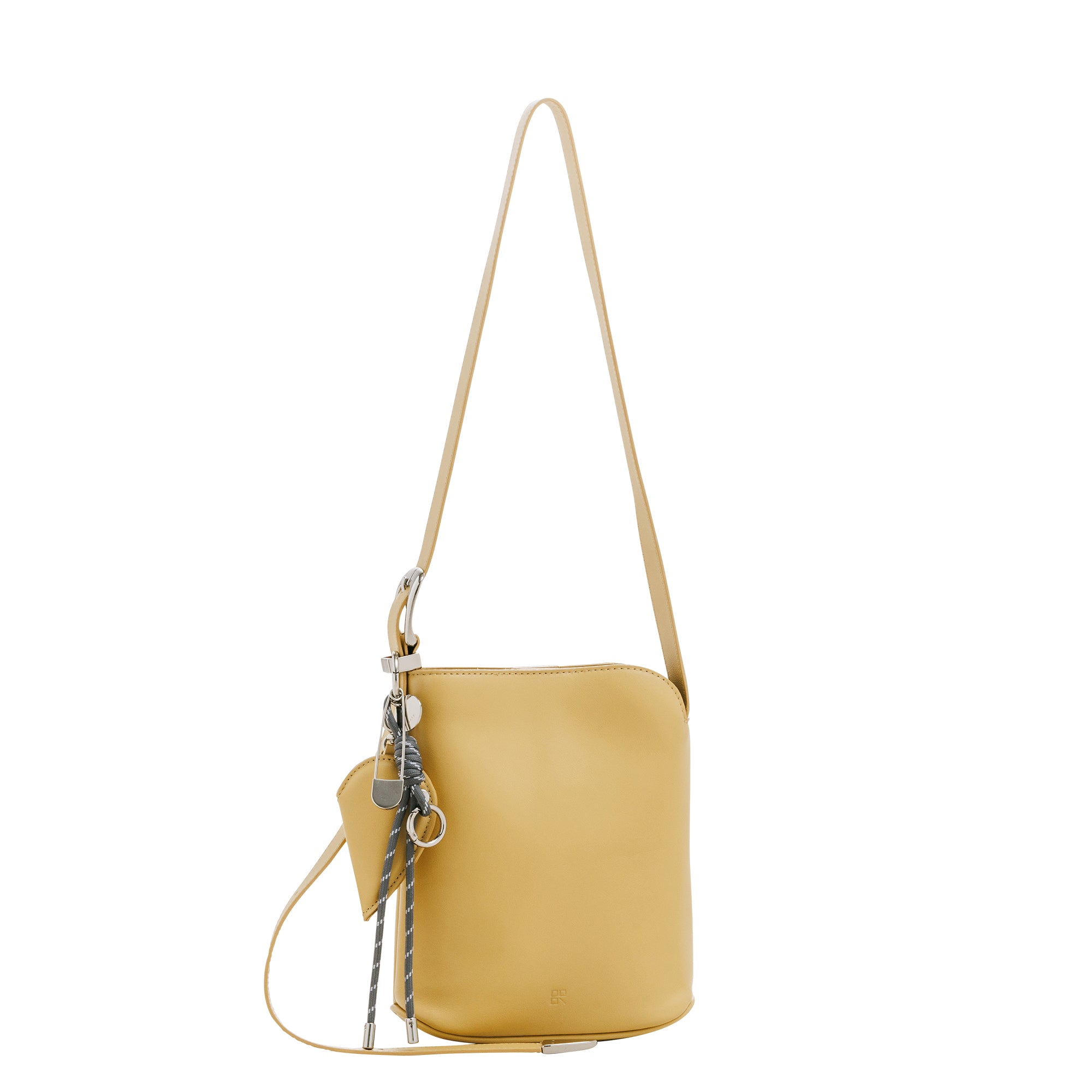LEATHER ROUND HANDBAG (Light Beige)