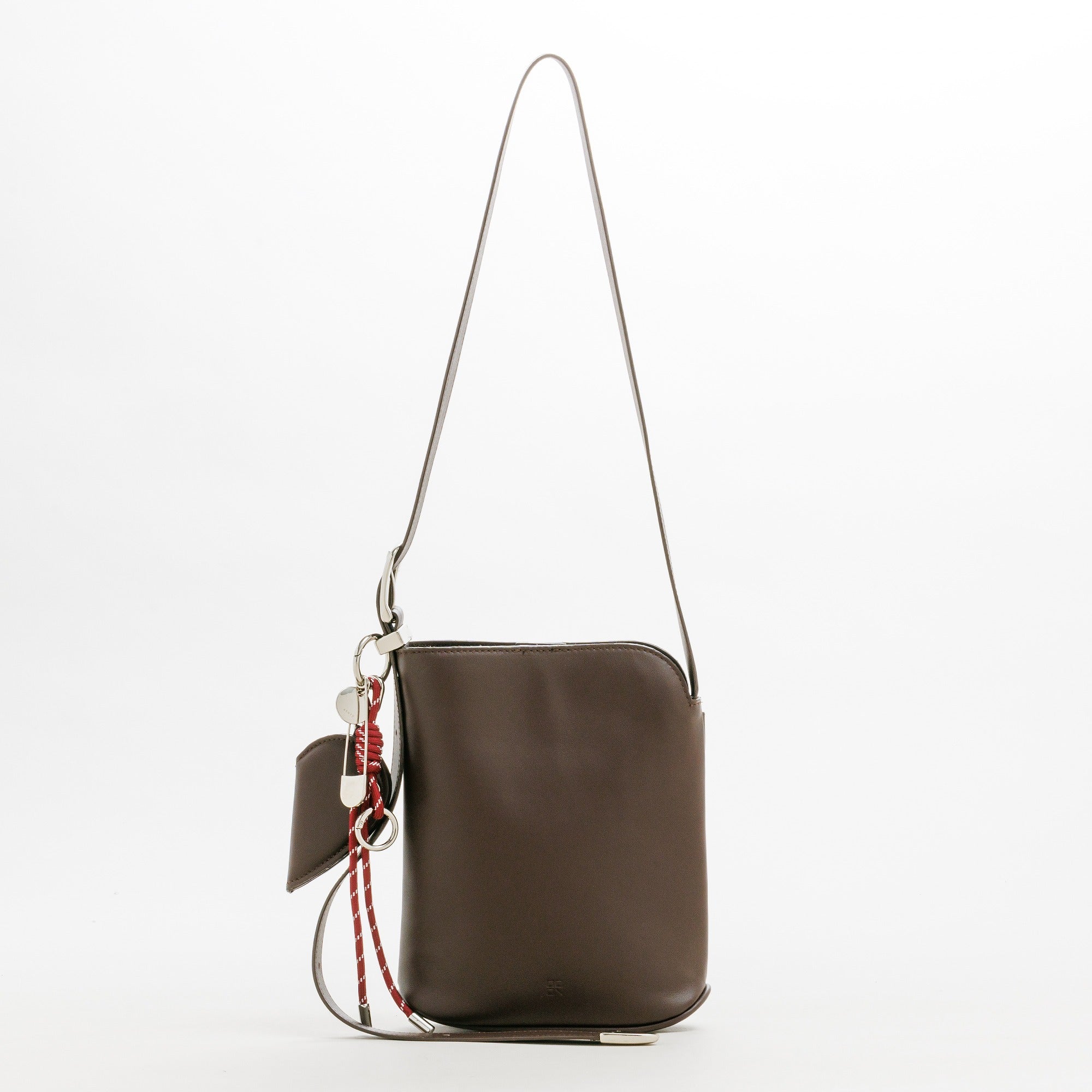 LEATHER ROUND HANDBAG (Light Beige)