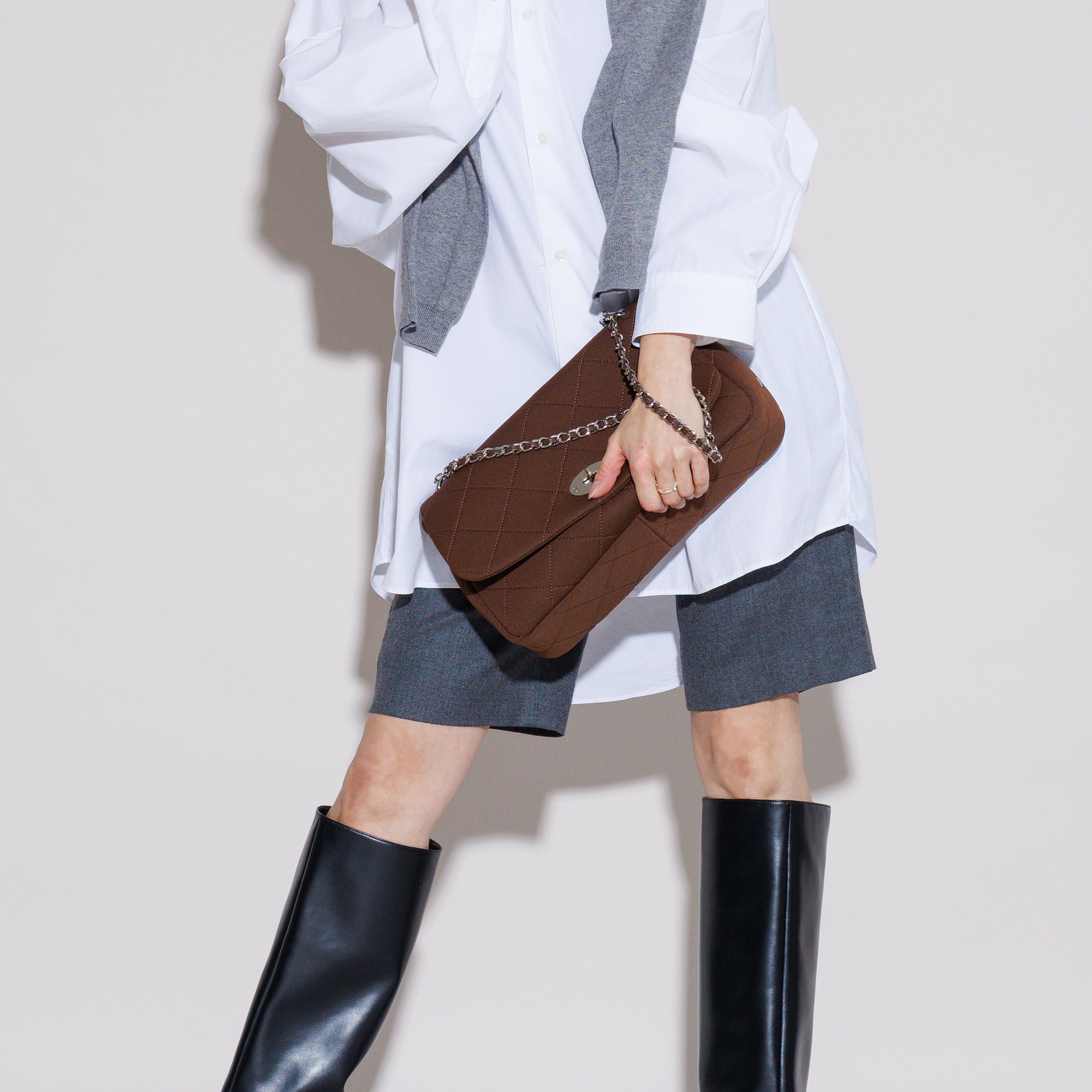 NP FLAP HANDBAG (Dark Brown)