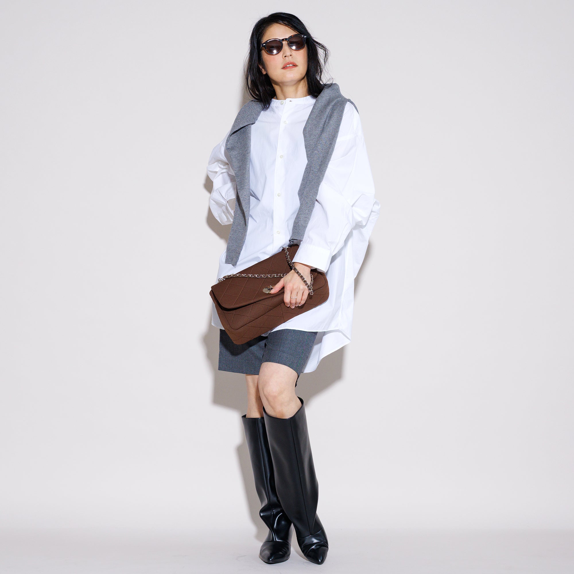 NP FLAP HANDBAG (Dark Brown)