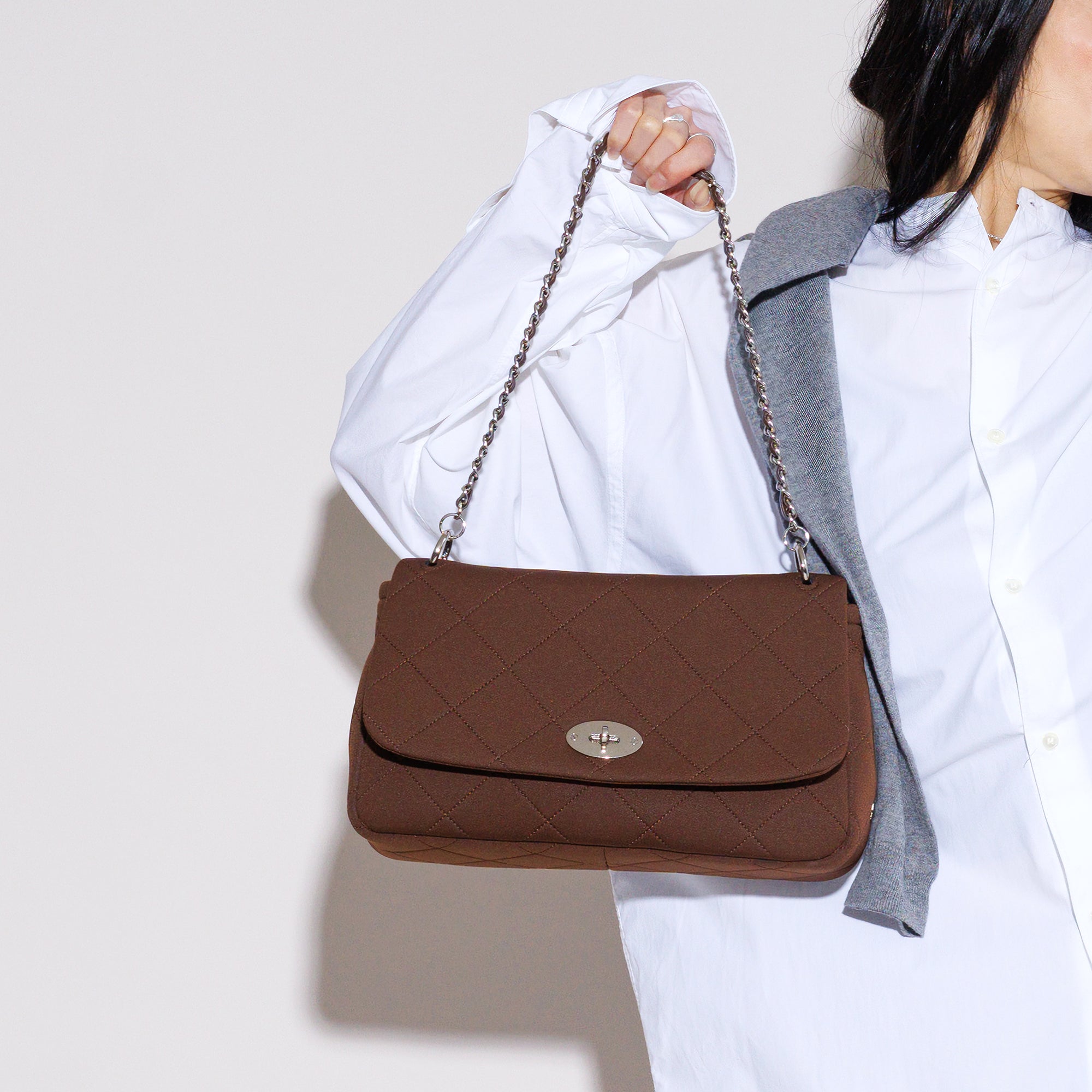 NP FLAP HANDBAG (Dark Brown)